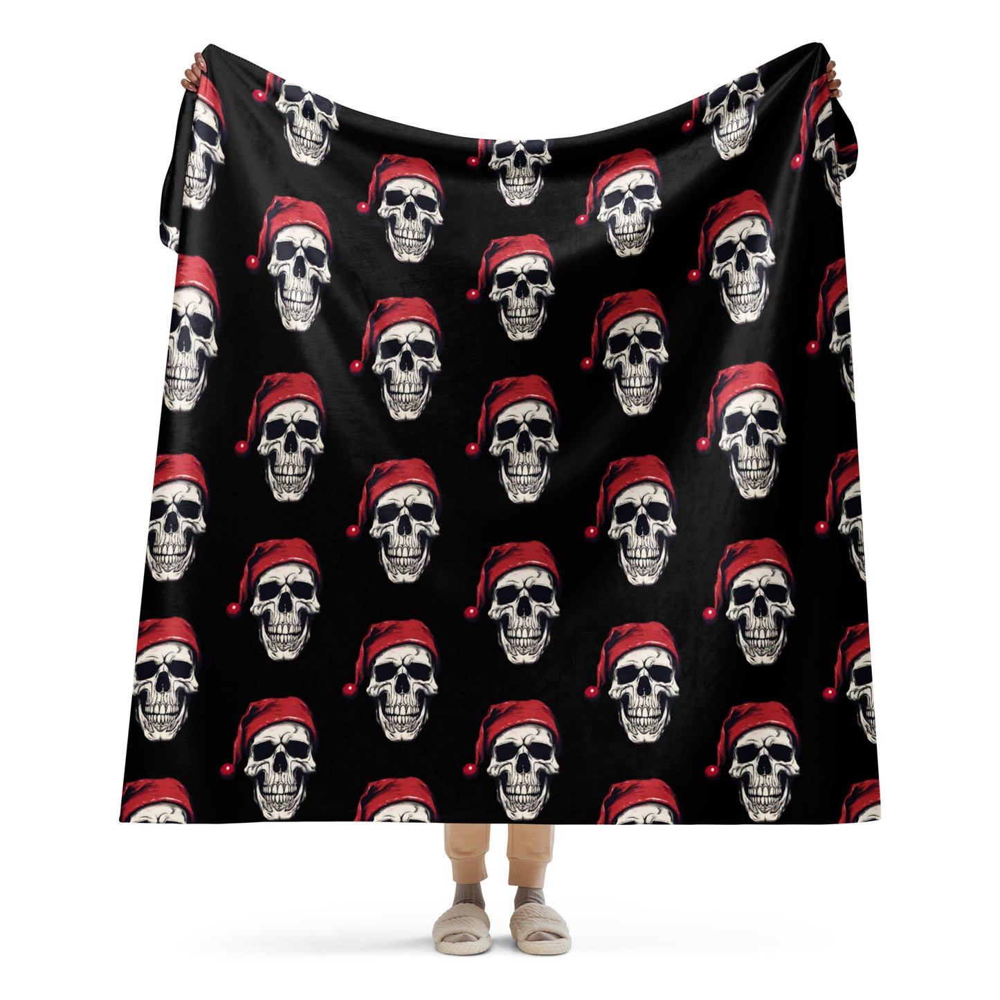 SANTA SKULL SHERPA BLANKET