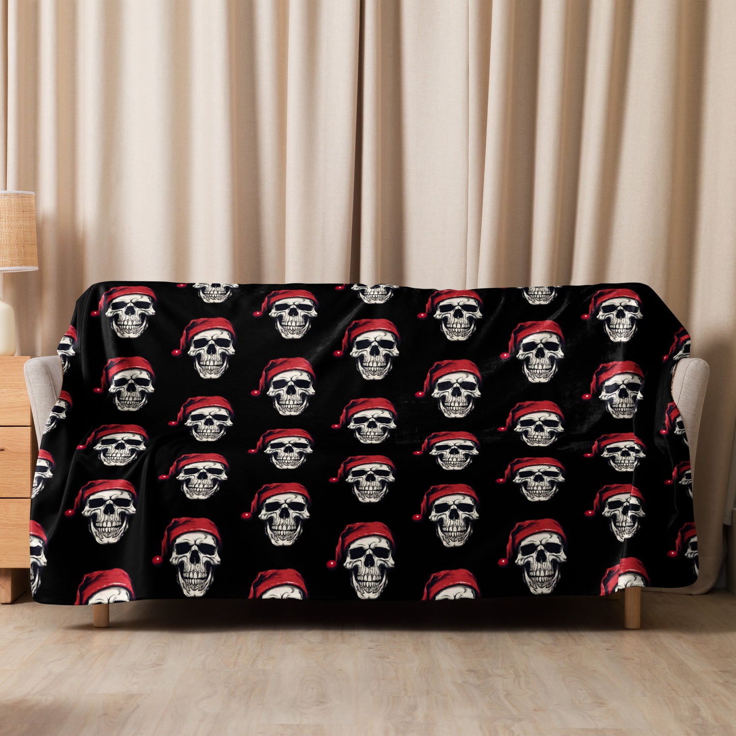 SANTA SKULL SHERPA BLANKET