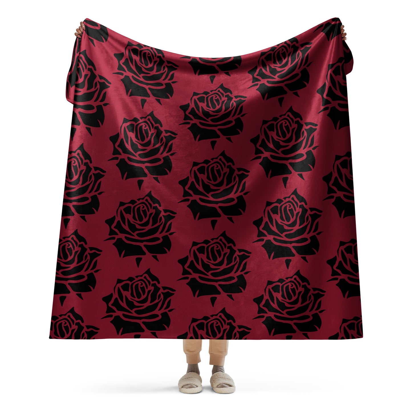 RED ROSE SHERPA BLANKET