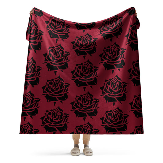 RED ROSE SHERPA BLANKET