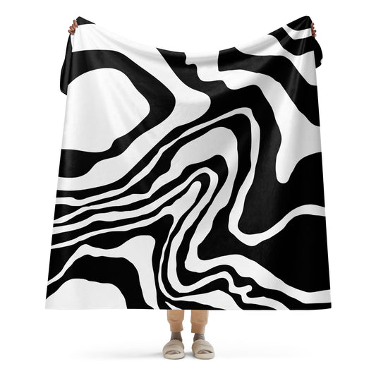 BLACK & WHITE SHERPA BLANKET