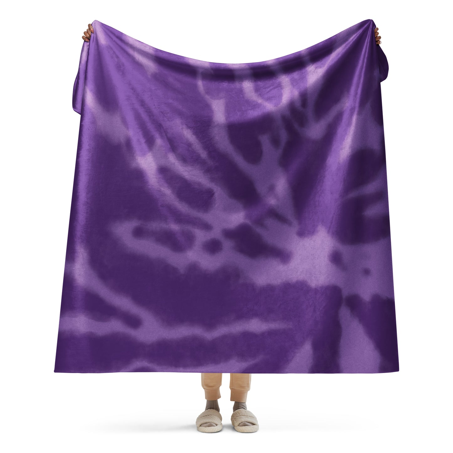PURPLE TIE DYE SHERPA BLANKET