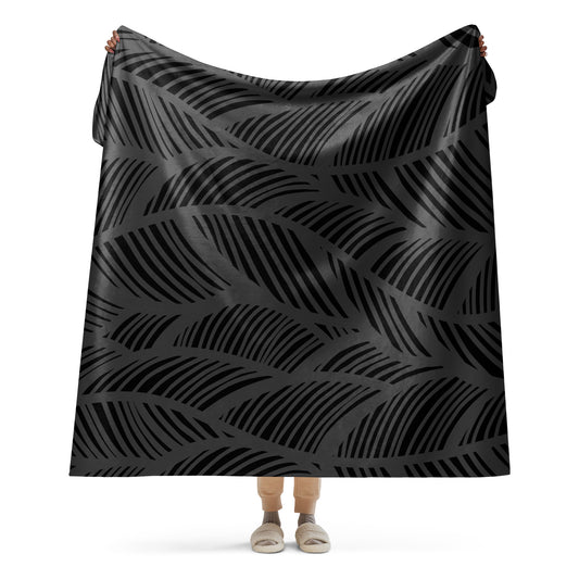 ABSTRACT GREY SHERPA BLANKET