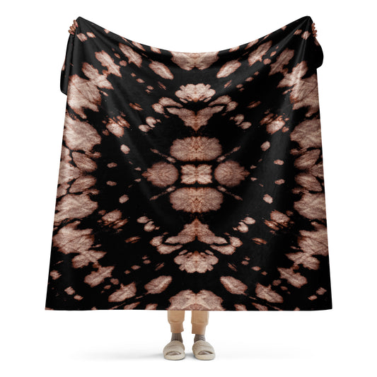 ABSTRACT BROWN SHERPA BLANKET