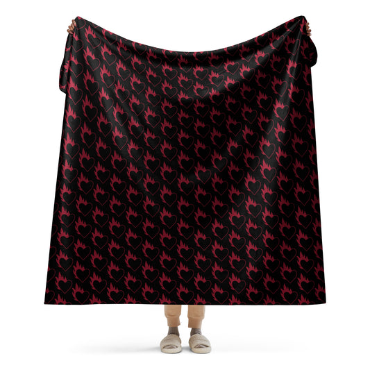 FLAMING HEART SHERPA BLANKET