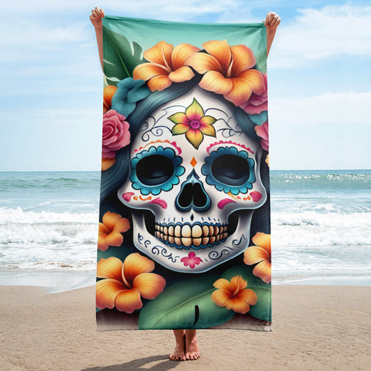 LADY SUGAR SKULL BEACH TOWEL