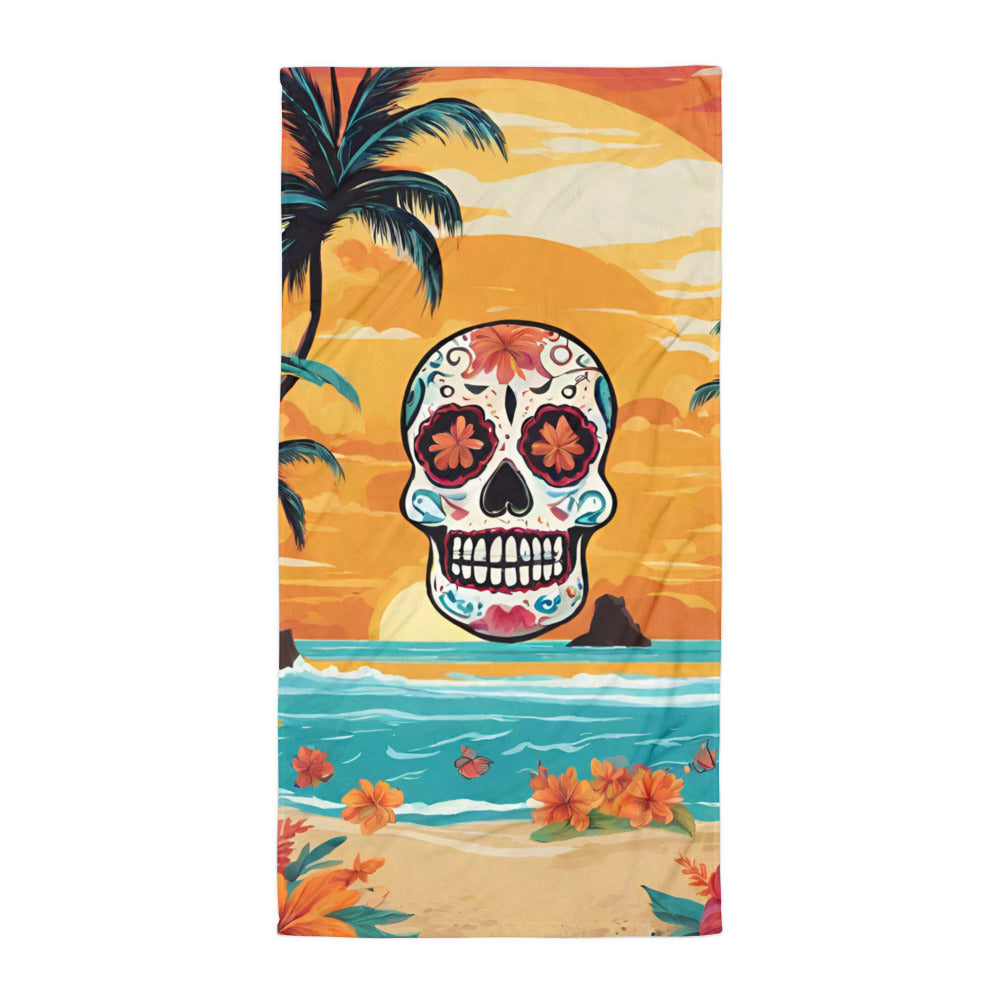 SUGAR SKULL SUNSET BEACH TOWEL