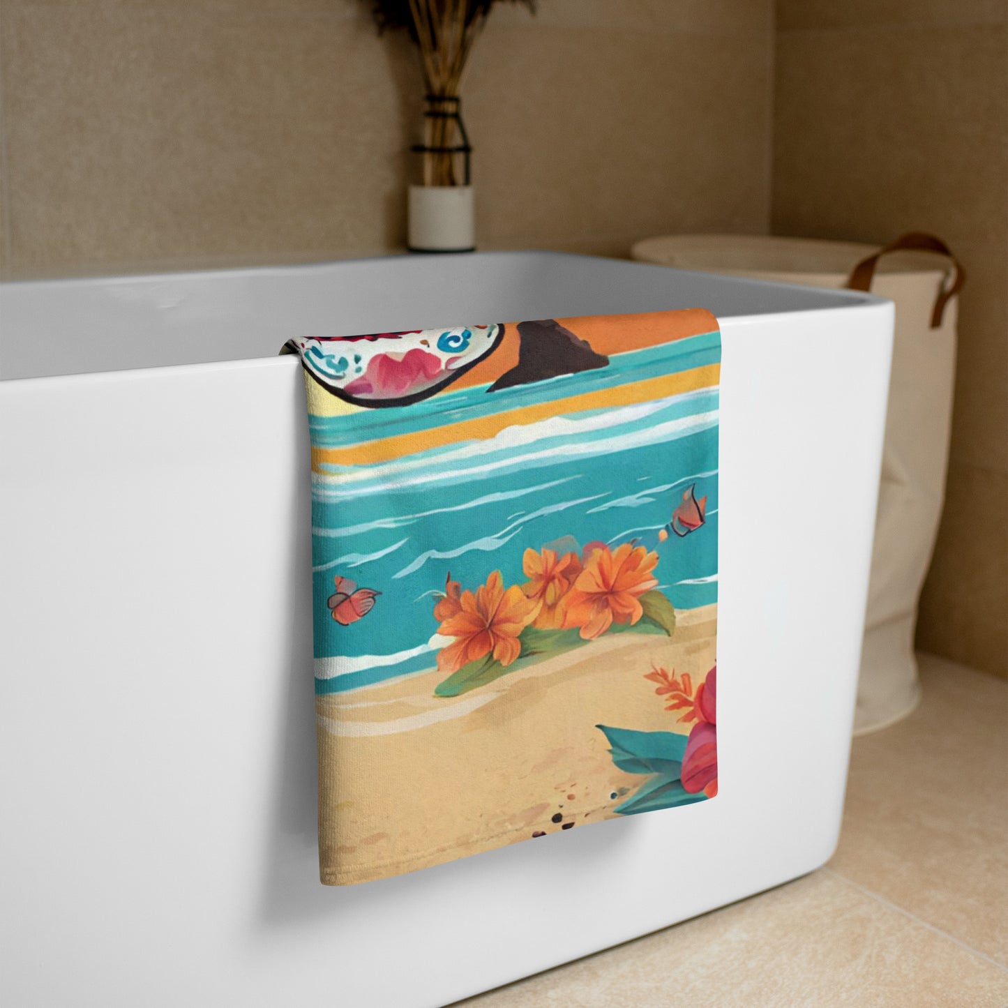 SUGAR SKULL SUNSET BEACH TOWEL