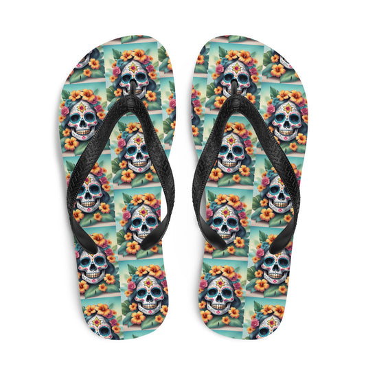 LADY SUGAR SKULL FLIP-FLOPS