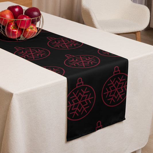 RED ORNAMENT TABLE RUNNER