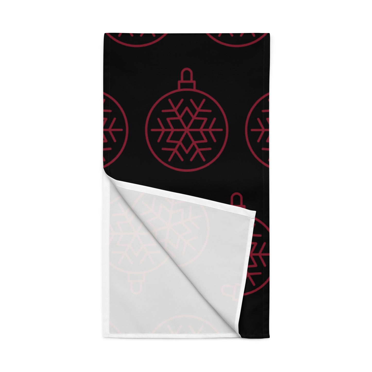 RED ORNAMENT TABLE RUNNER