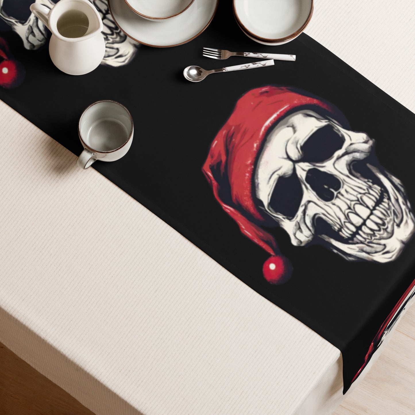 SANTA SKULL TABLE RUNNER