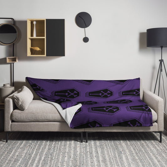 PURPLE COFFIN THROW BLANKET