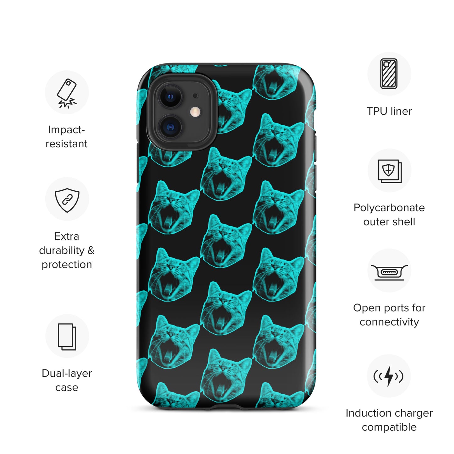 ELECTRIC BLUE CAT TOUGH CASE FOR iPhone®