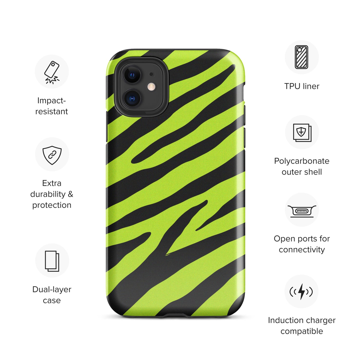 YELLOW ZEBRA TOUGH CASE FOR iPhone®