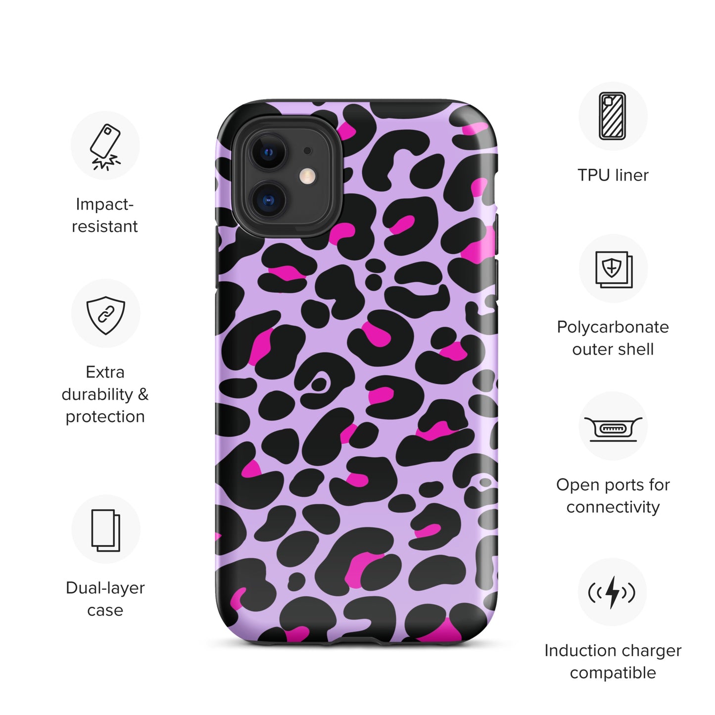 PINK & PURPLE LEOPARD TOUGH CASE FOR iPhone®