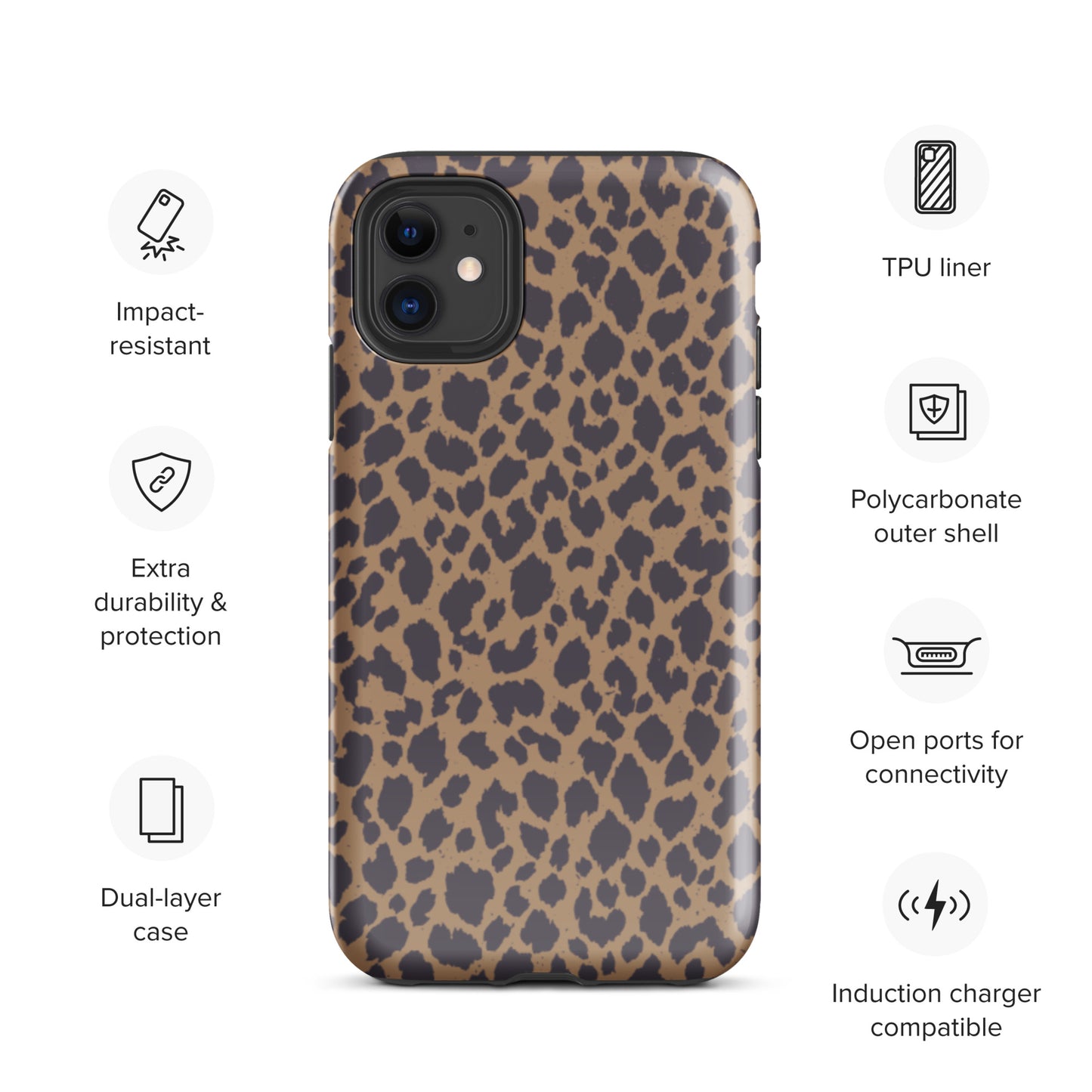 LEOPARD PRINT TOUGH CASE FOR iPhone®