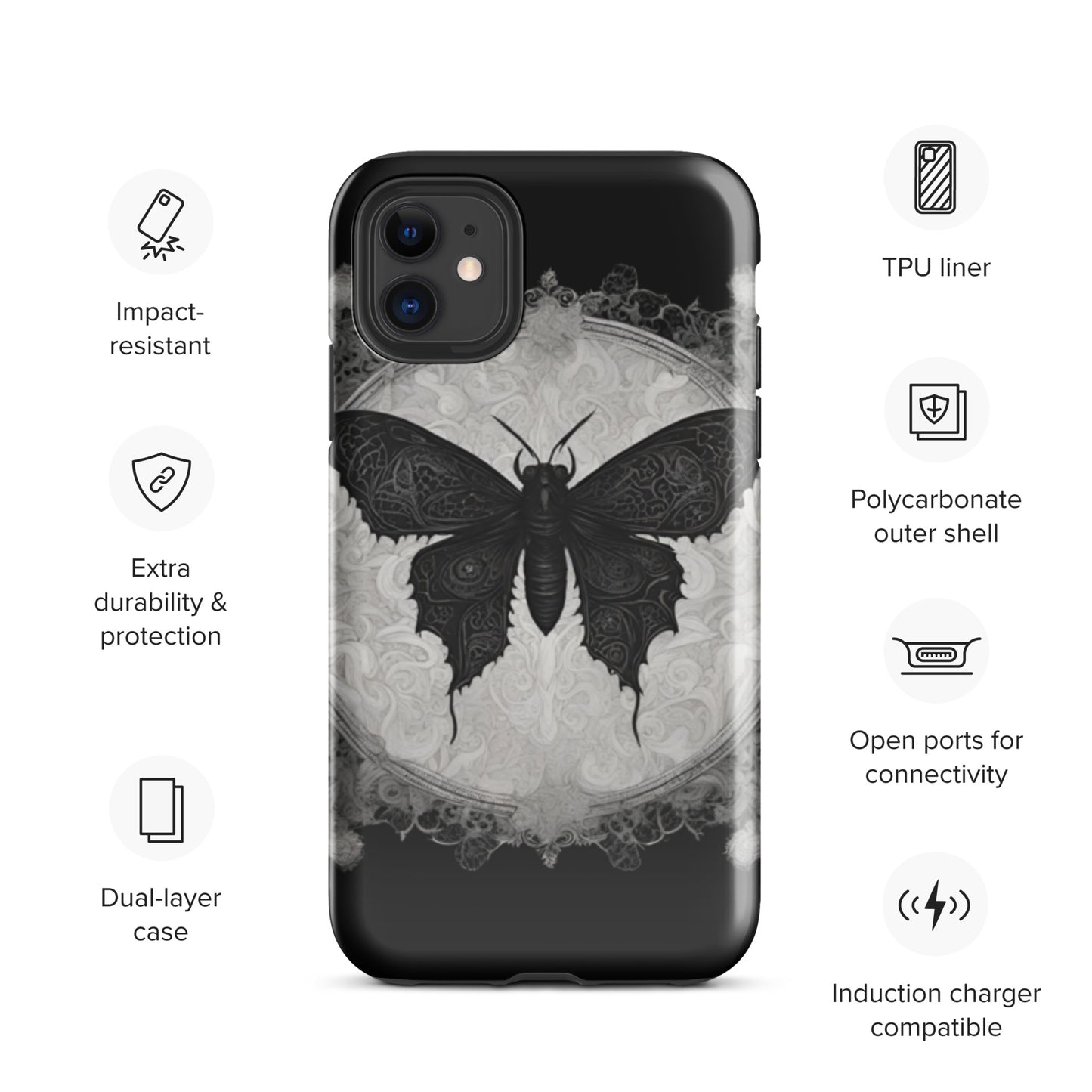MOTH TO FLAME TOUGH CASE FOR iPhone®