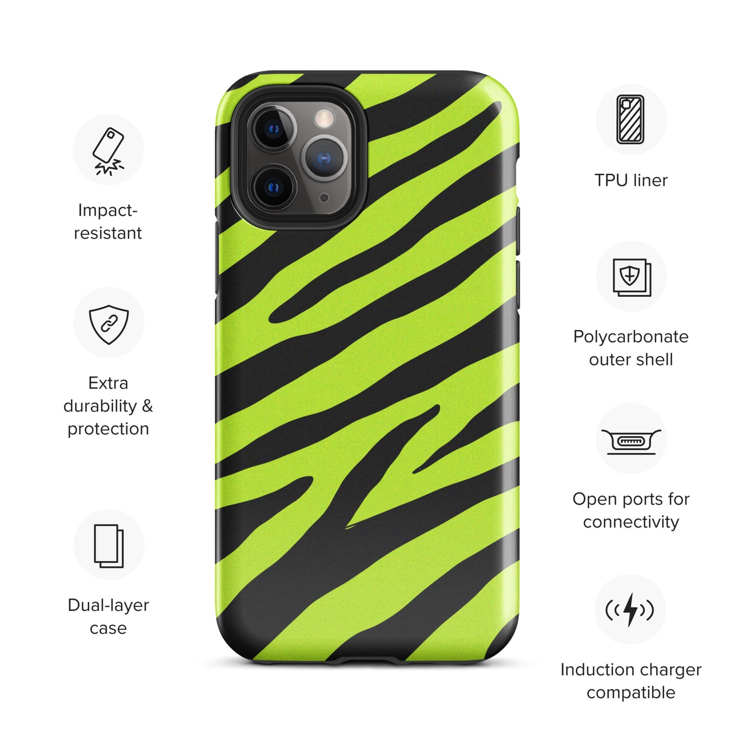 YELLOW ZEBRA TOUGH CASE FOR iPhone®