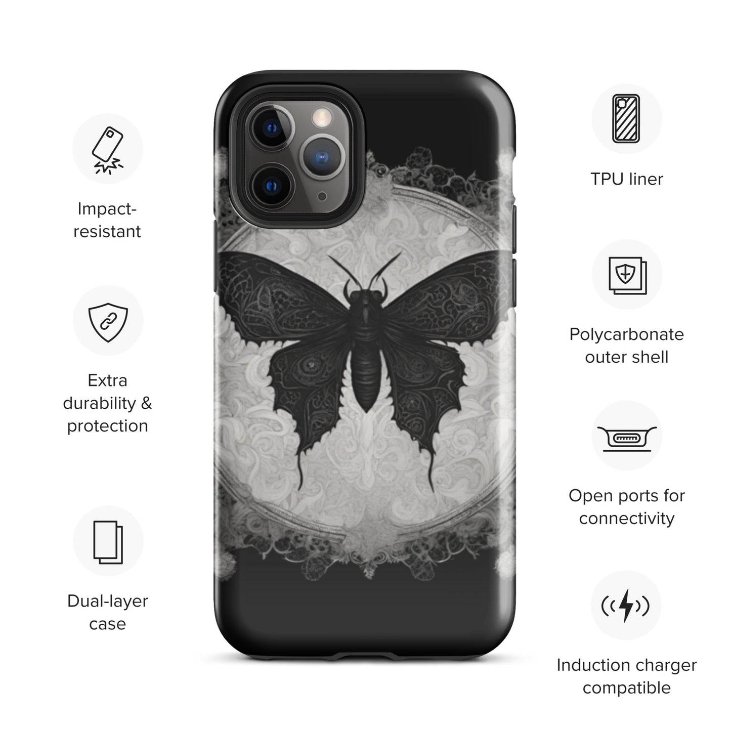 MOTH TO FLAME TOUGH CASE FOR iPhone®