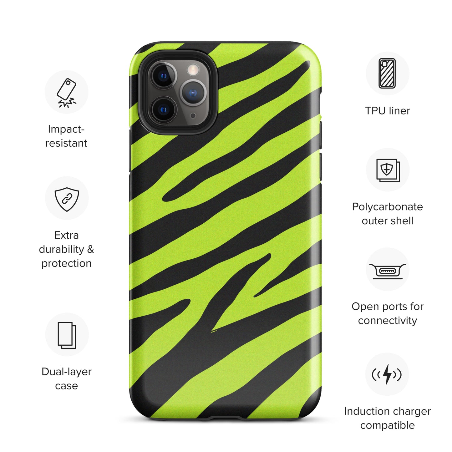 YELLOW ZEBRA TOUGH CASE FOR iPhone®