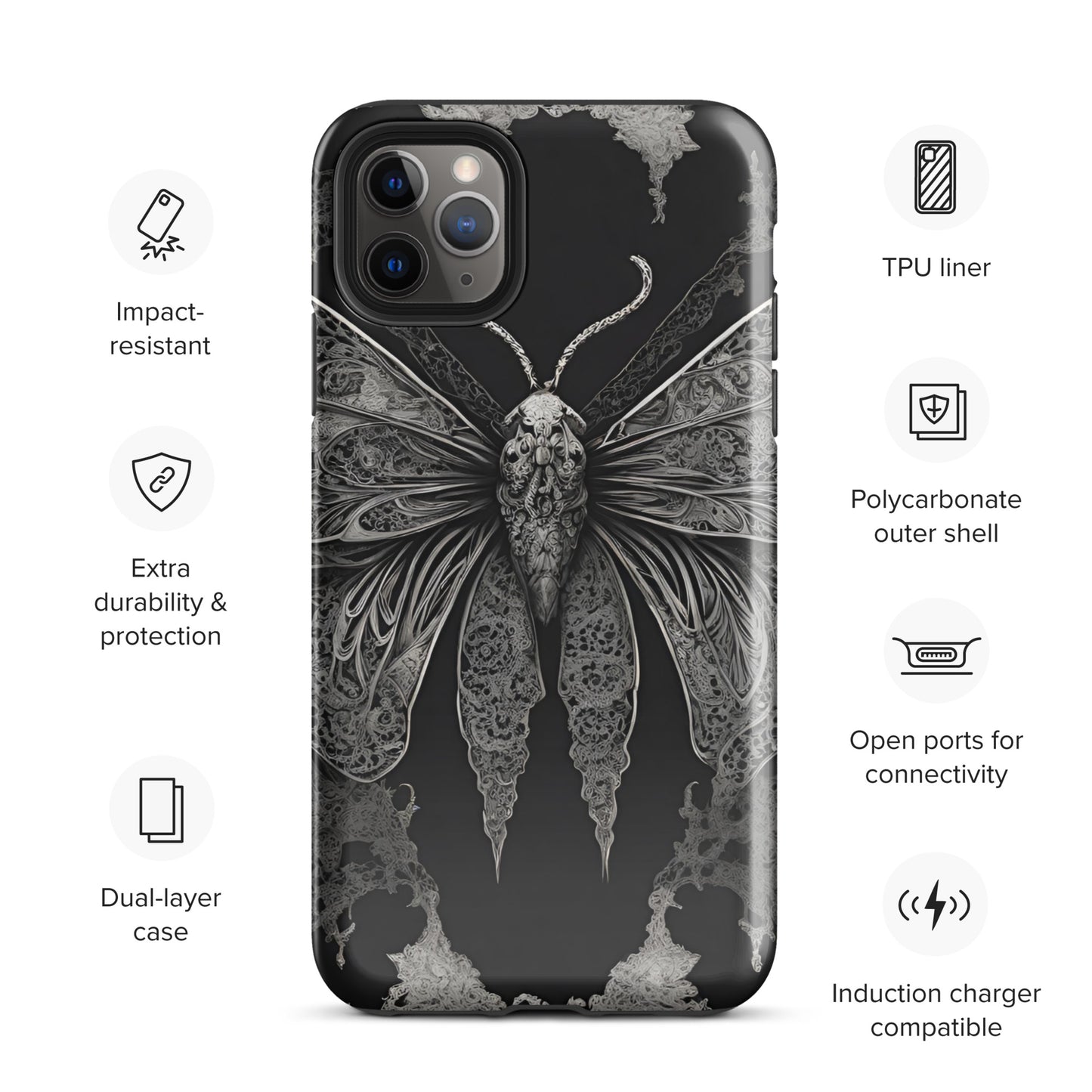 MOTH & LACE TOUGH CASE FOR iPhone®