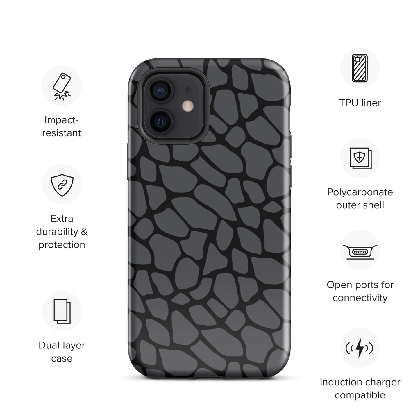 GRAY SNAKESKIN TOUGHT CASE FOR iPhone®