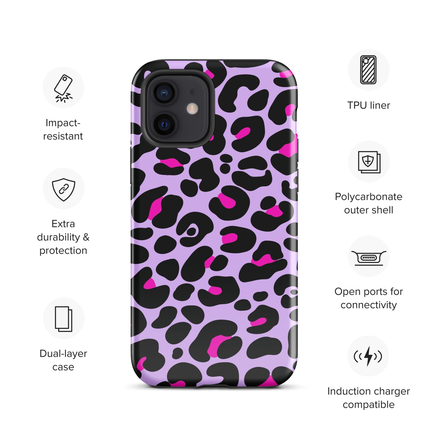 PINK & PURPLE LEOPARD TOUGH CASE FOR iPhone®