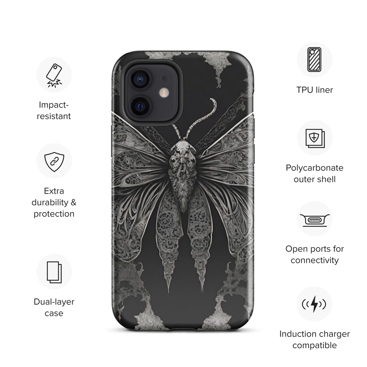 MOTH & LACE TOUGH CASE FOR iPhone®