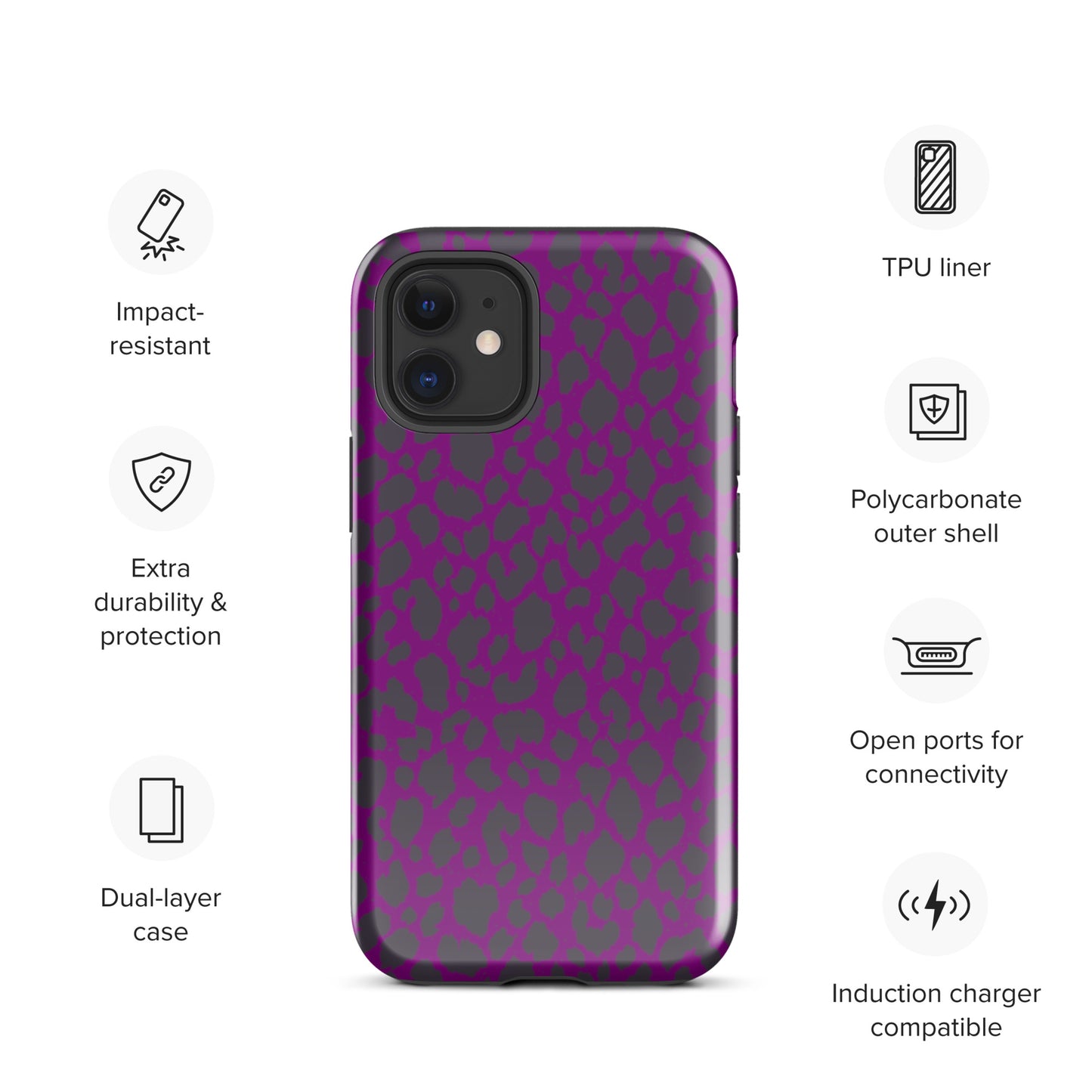 PURPLE LEOPARD TOUGH CASE FOR iPhone®