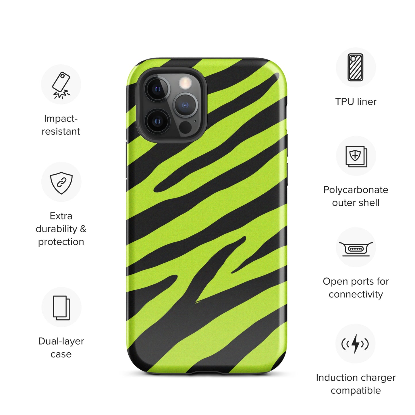 YELLOW ZEBRA TOUGH CASE FOR iPhone®