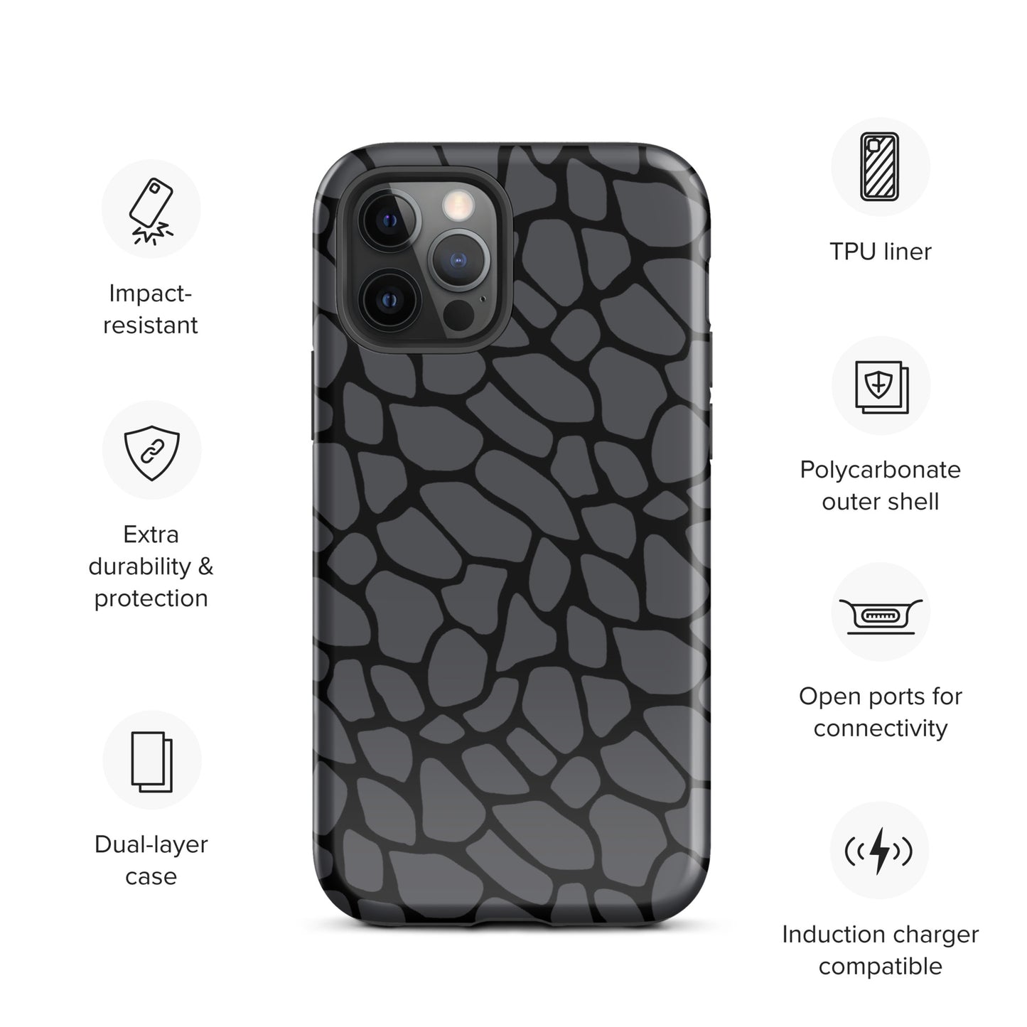 GRAY SNAKESKIN TOUGHT CASE FOR iPhone®