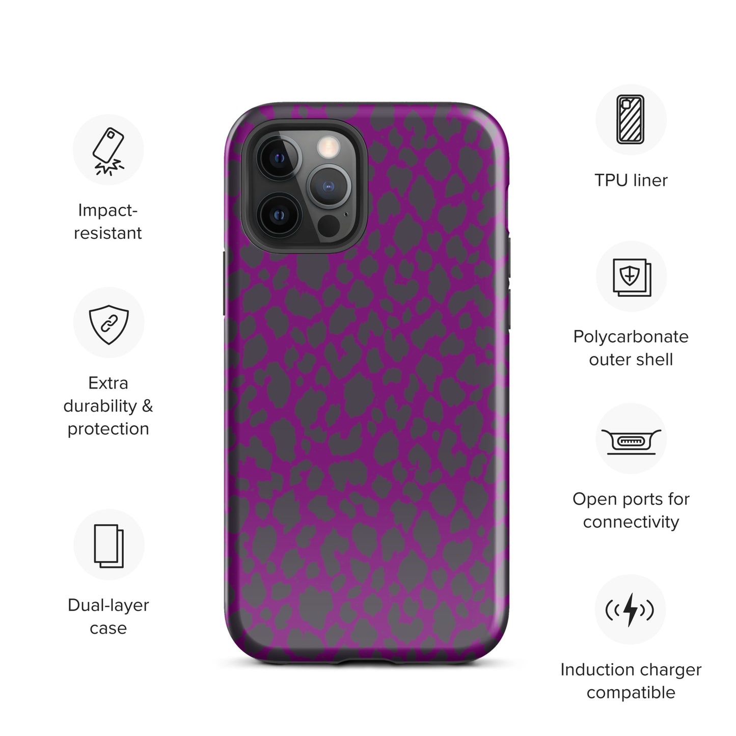 PURPLE LEOPARD TOUGH CASE FOR iPhone®