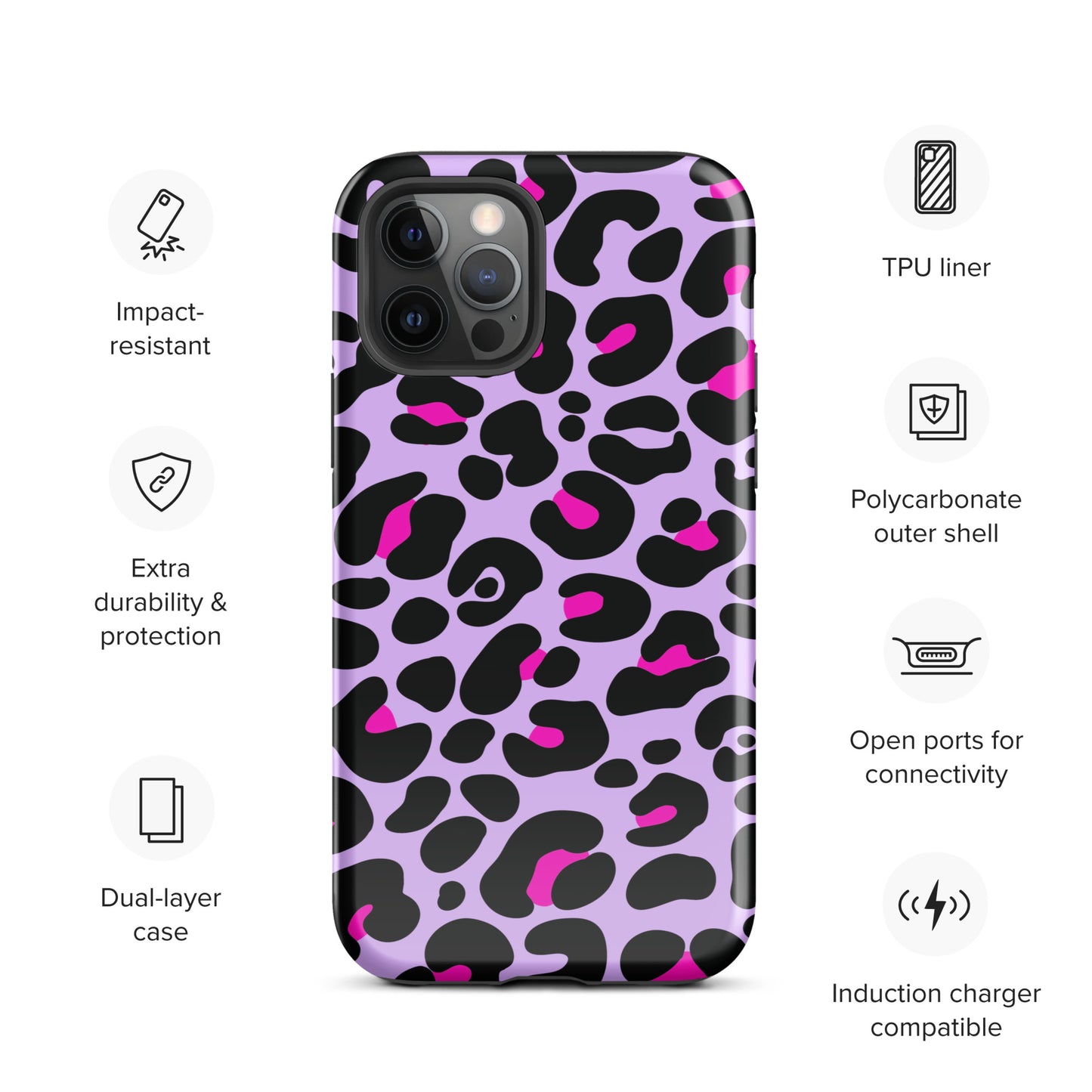 PINK & PURPLE LEOPARD TOUGH CASE FOR iPhone®