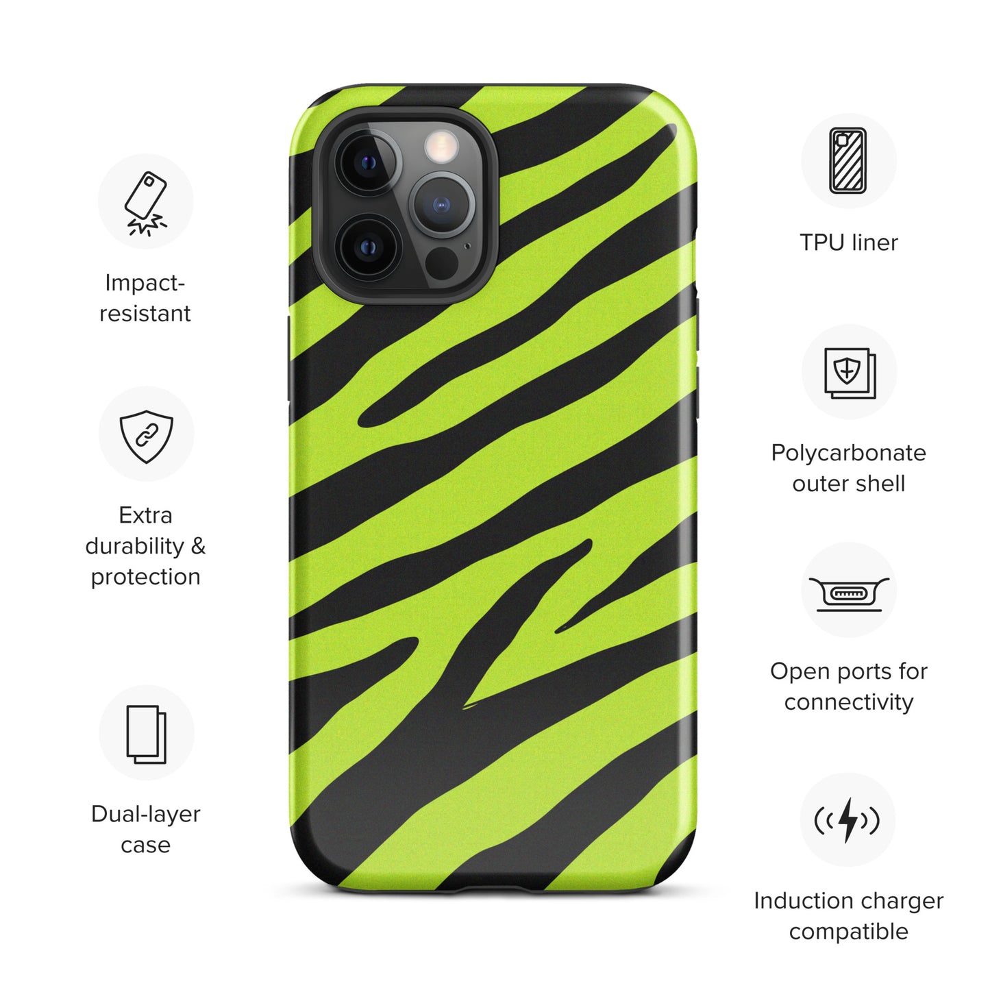 YELLOW ZEBRA TOUGH CASE FOR iPhone®