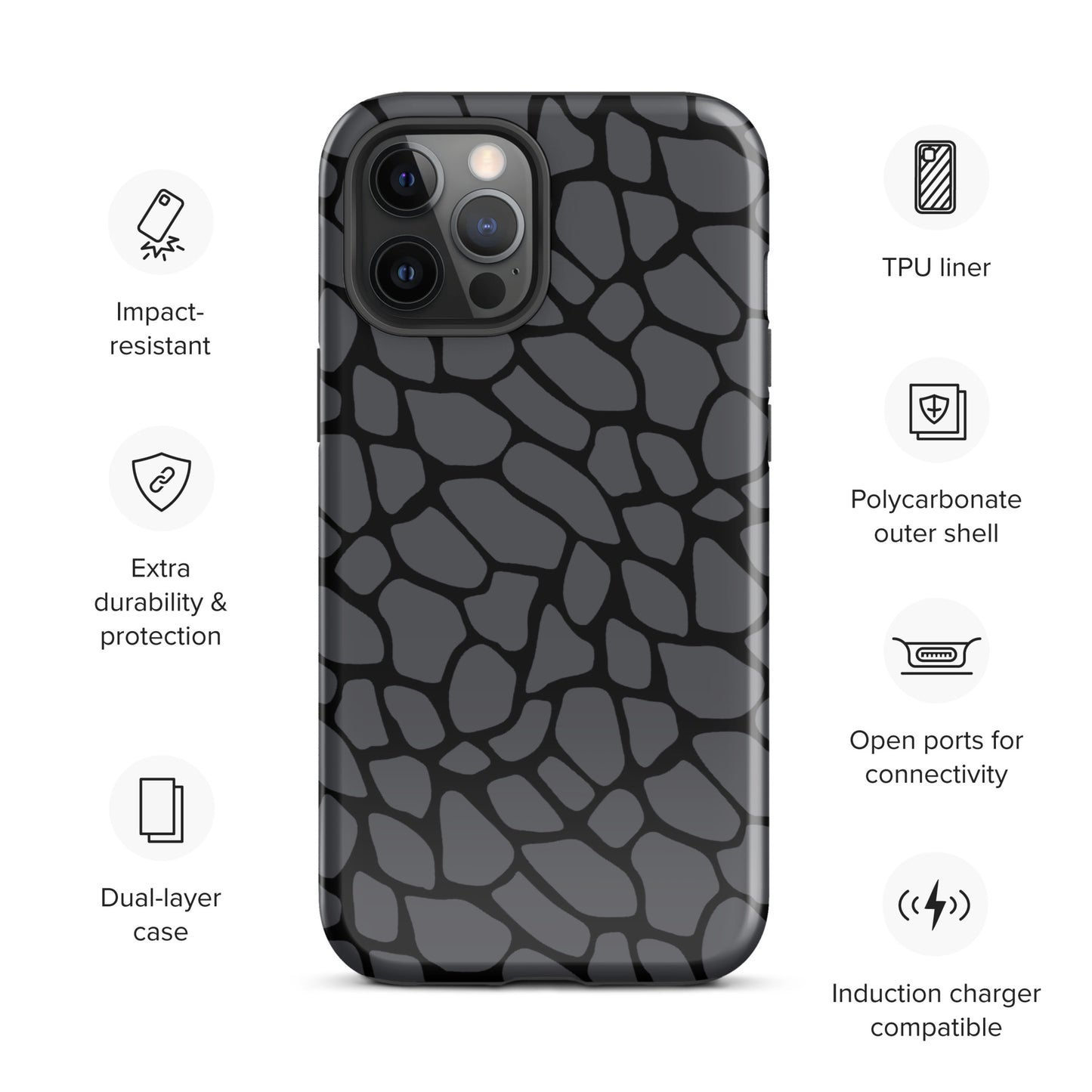 GRAY SNAKESKIN TOUGHT CASE FOR iPhone®