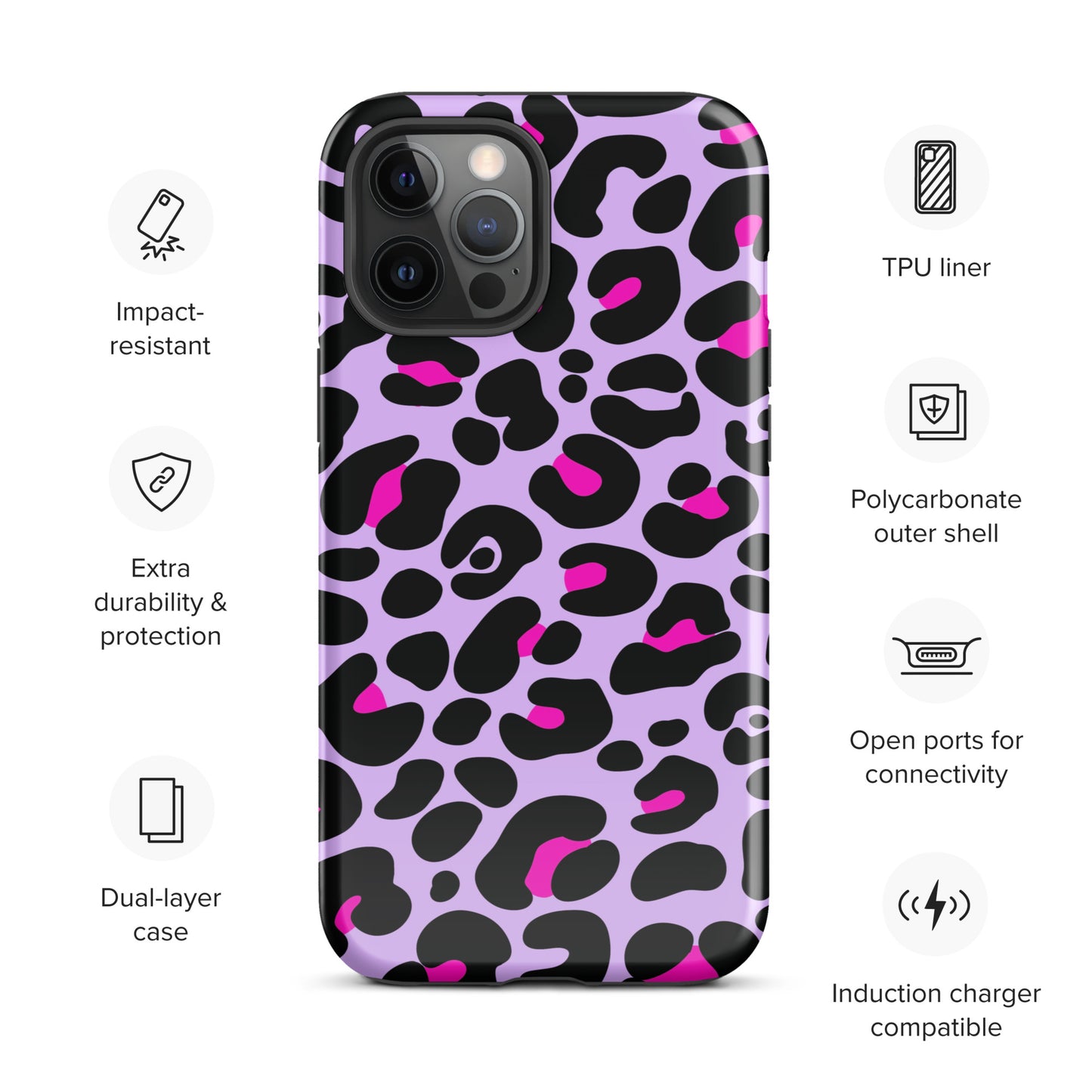 PINK & PURPLE LEOPARD TOUGH CASE FOR iPhone®