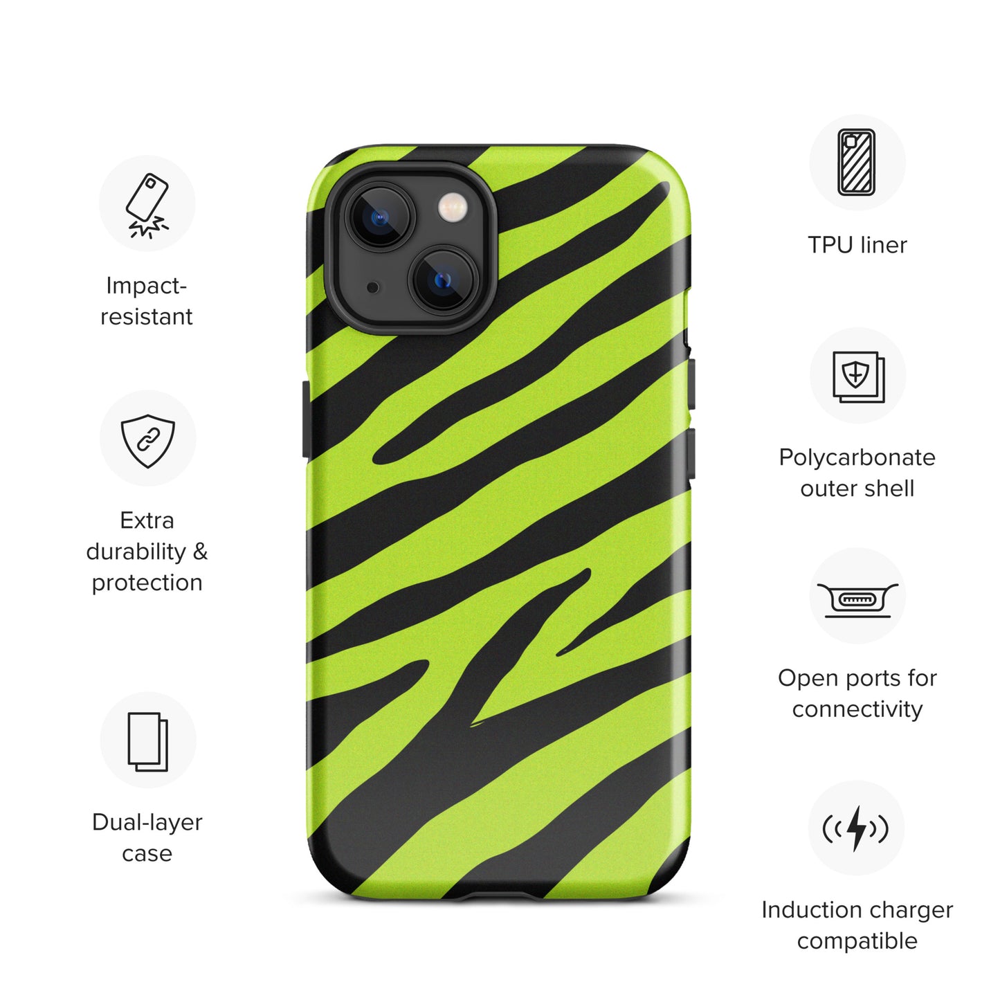YELLOW ZEBRA TOUGH CASE FOR iPhone®