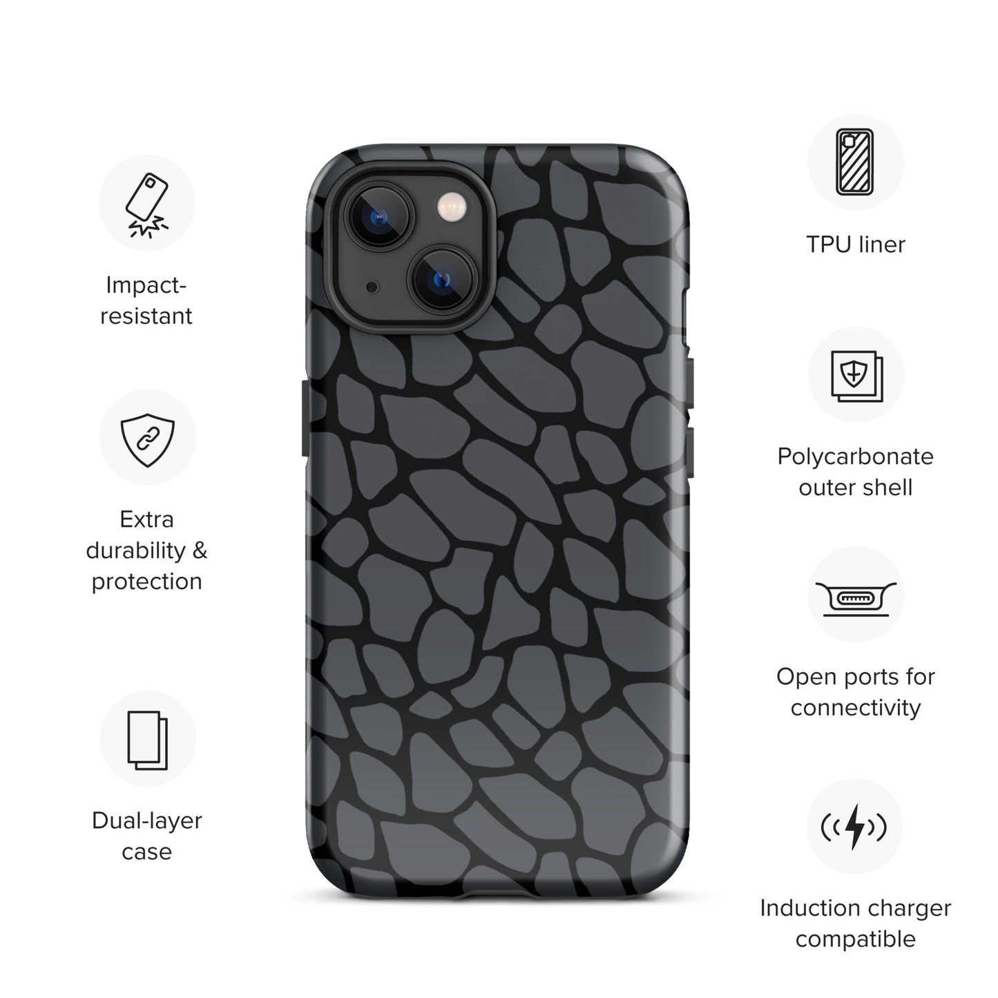 GRAY SNAKESKIN TOUGHT CASE FOR iPhone®