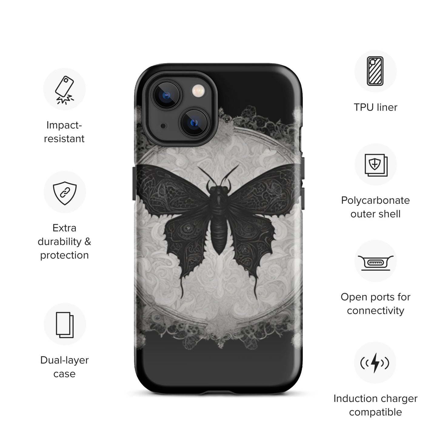 MOTH TO FLAME TOUGH CASE FOR iPhone®