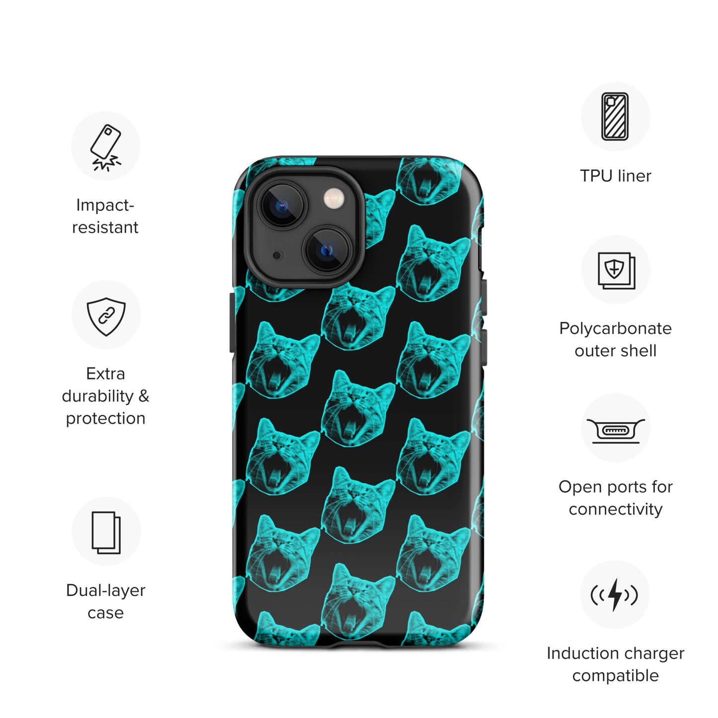 ELECTRIC BLUE CAT TOUGH CASE FOR iPhone®