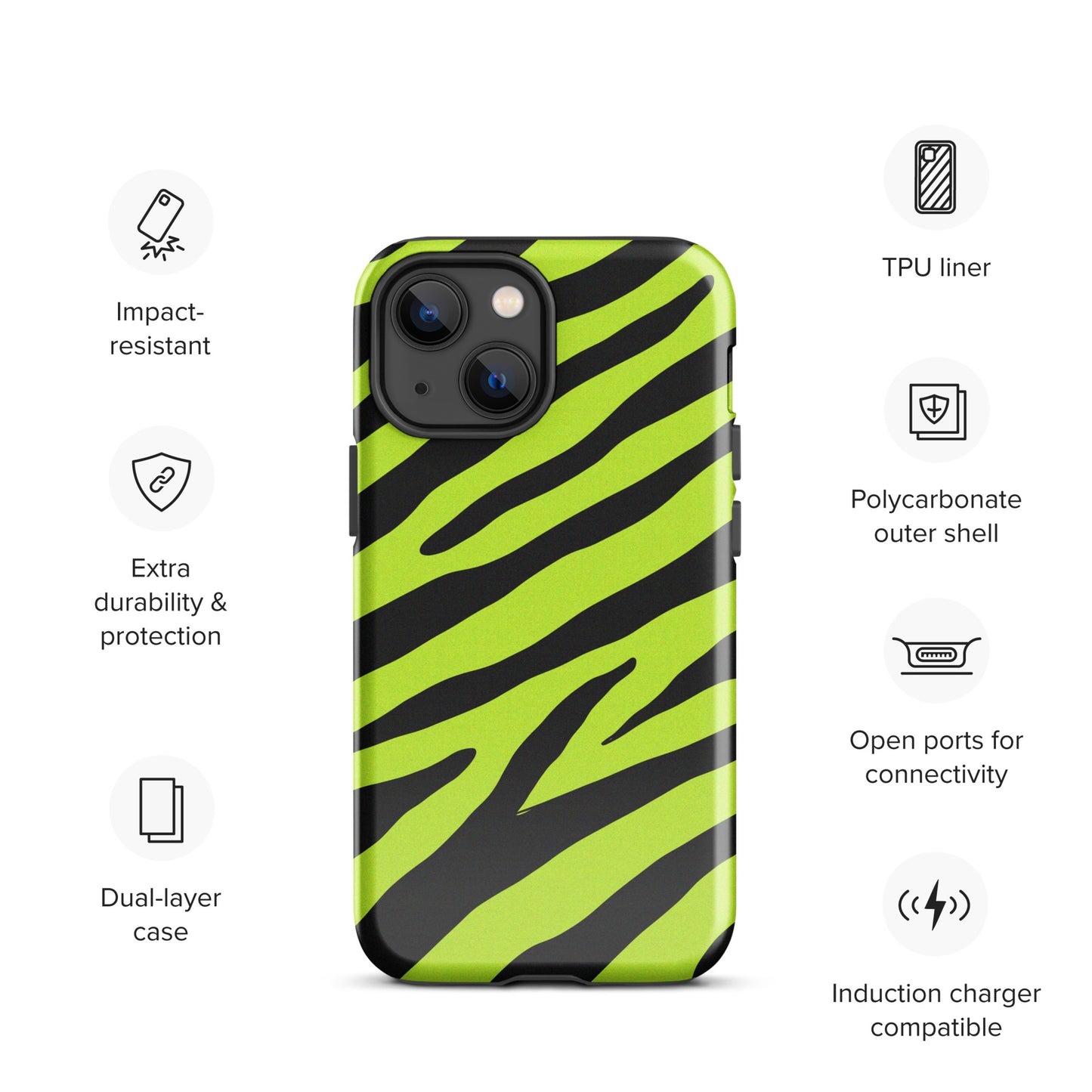 YELLOW ZEBRA TOUGH CASE FOR iPhone®