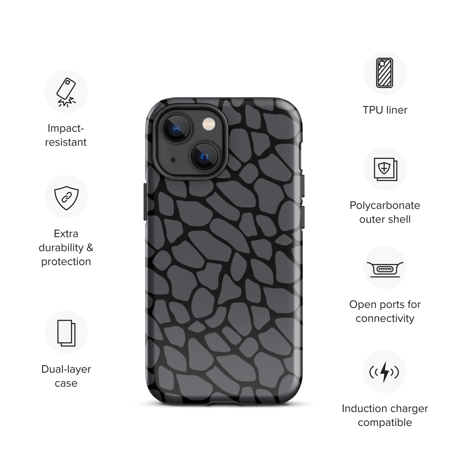 GRAY SNAKESKIN TOUGHT CASE FOR iPhone®