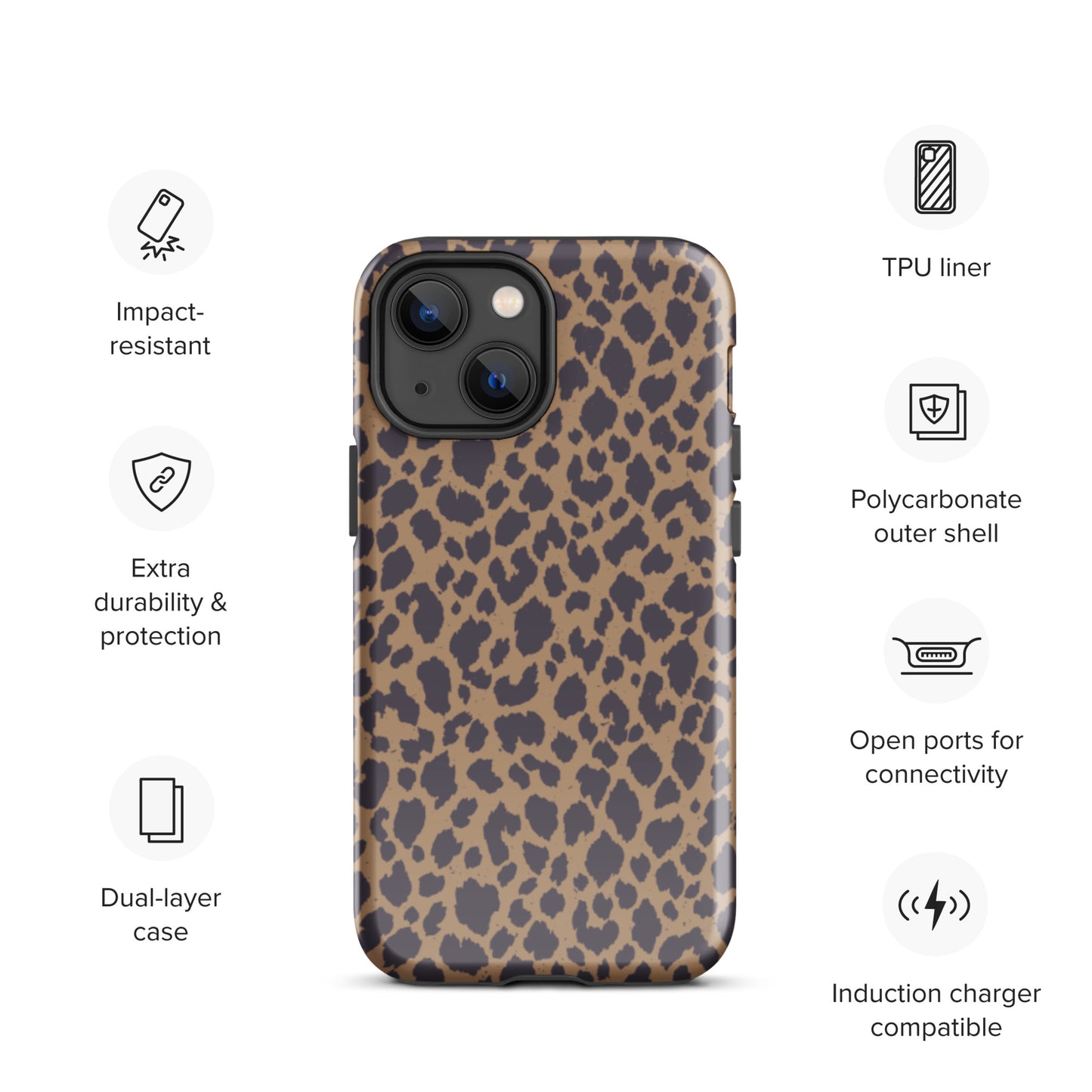 LEOPARD PRINT TOUGH CASE FOR iPhone®