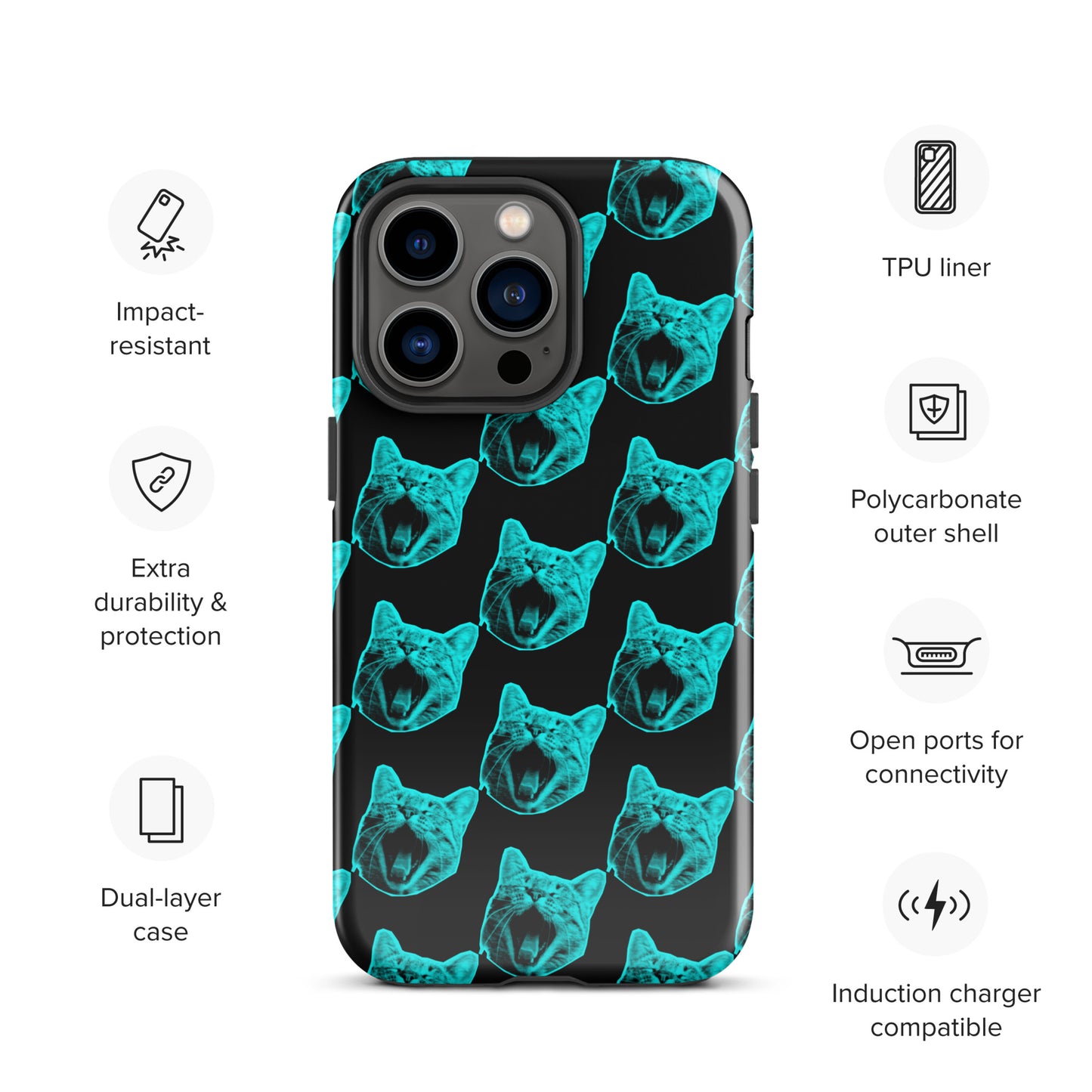 ELECTRIC BLUE CAT TOUGH CASE FOR iPhone®