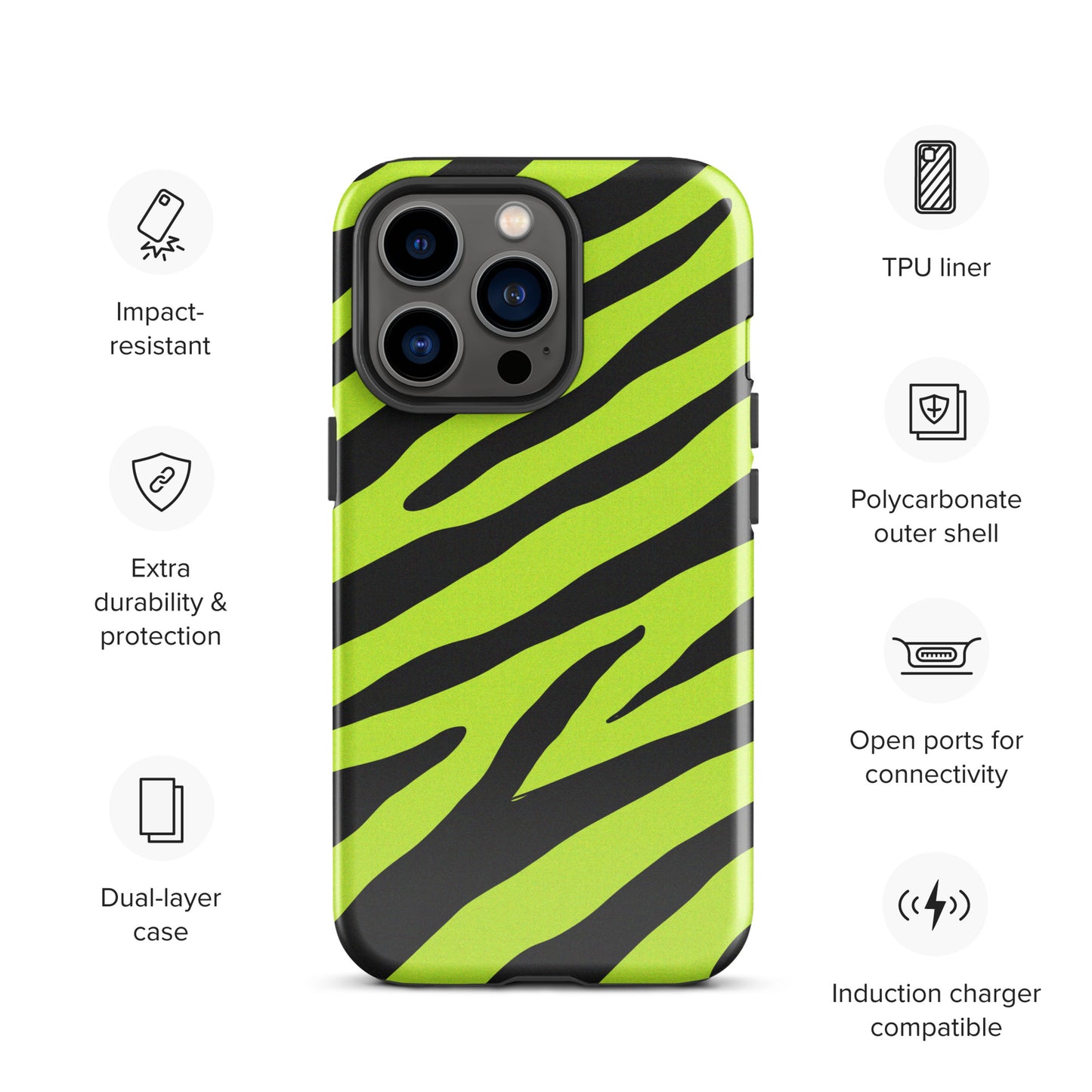 YELLOW ZEBRA TOUGH CASE FOR iPhone®