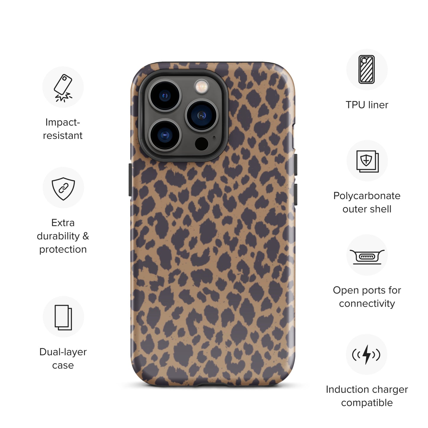 LEOPARD PRINT TOUGH CASE FOR iPhone®