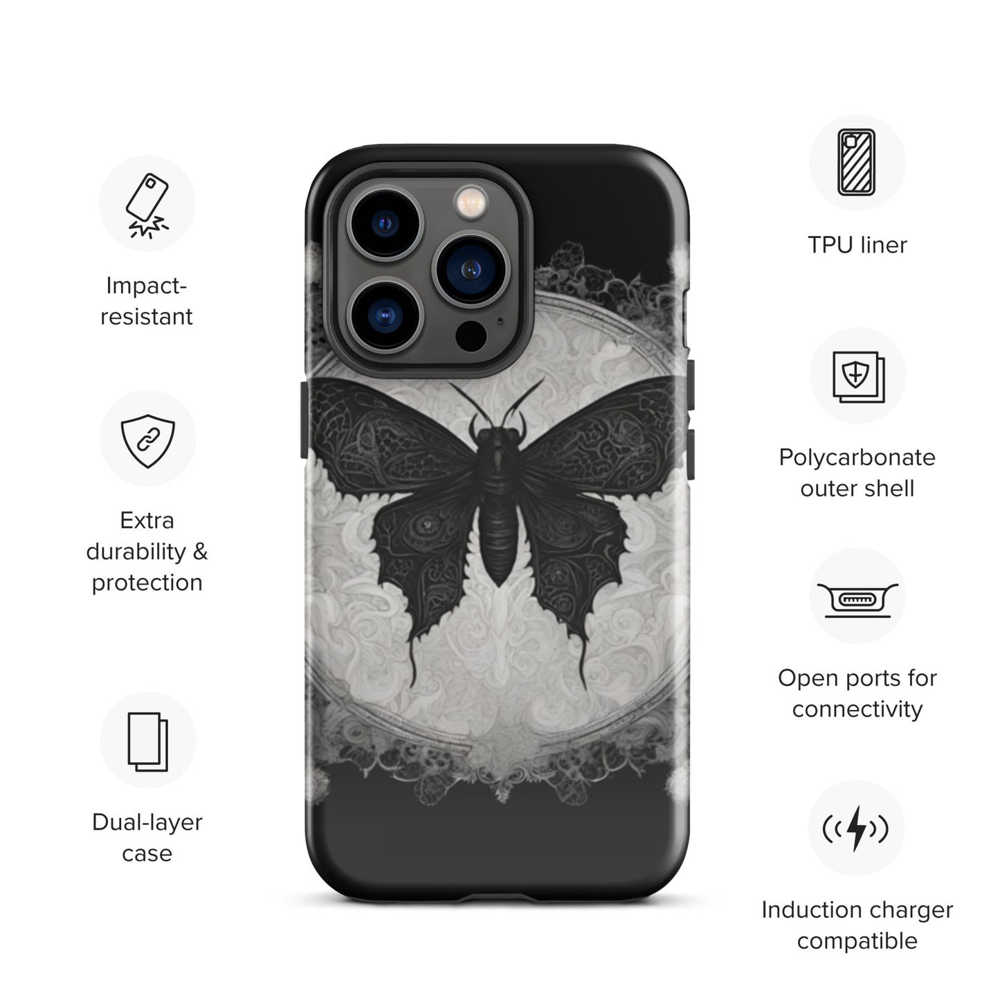 MOTH TO FLAME TOUGH CASE FOR iPhone®