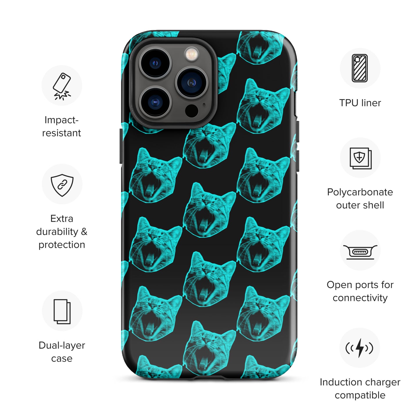 ELECTRIC BLUE CAT TOUGH CASE FOR iPhone®