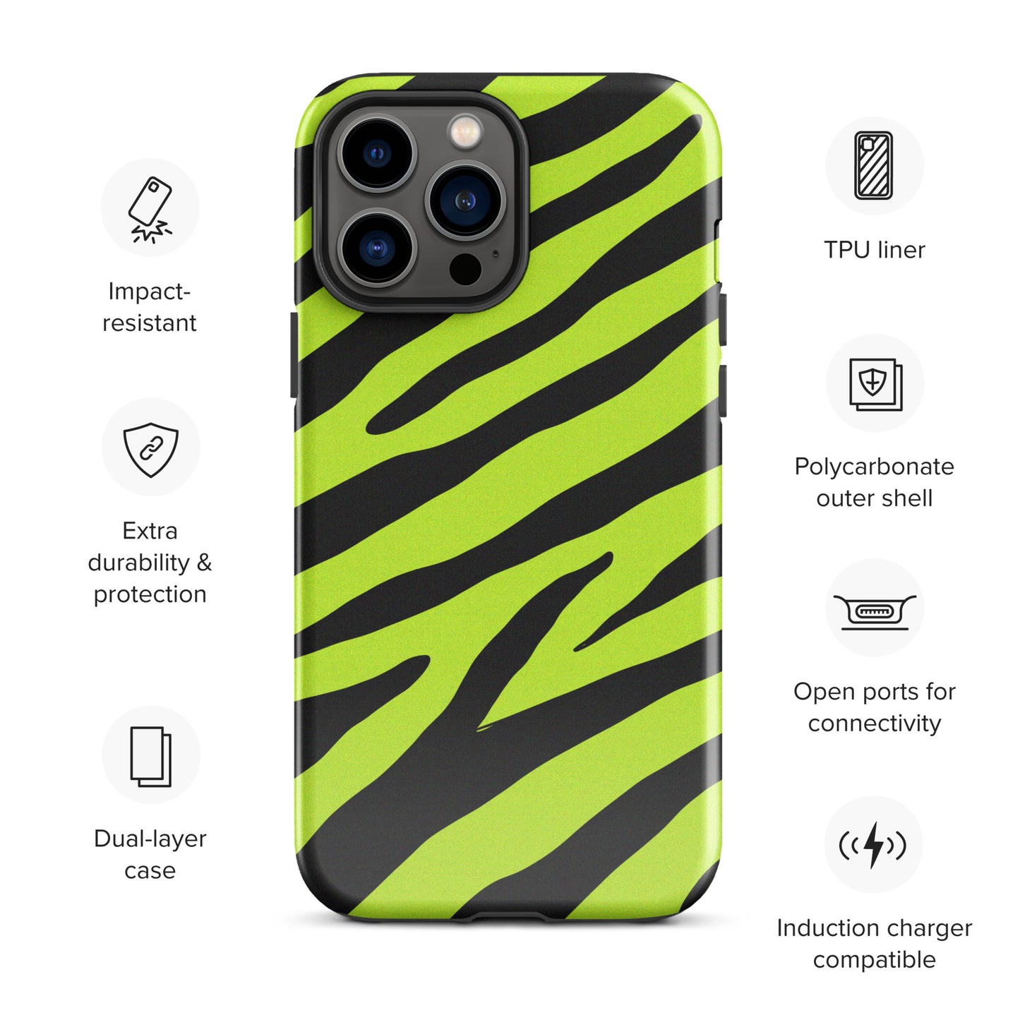 YELLOW ZEBRA TOUGH CASE FOR iPhone®